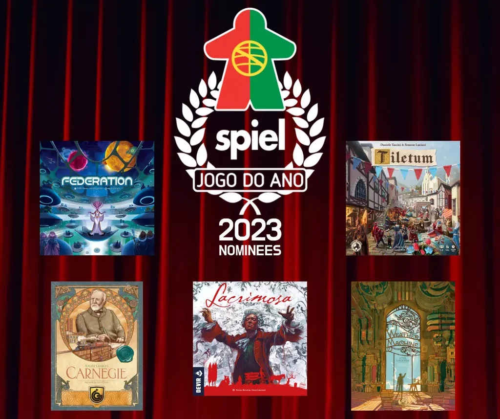 The five nominees for the 2023 Jogo de Ano Portuguese board game of the year competition